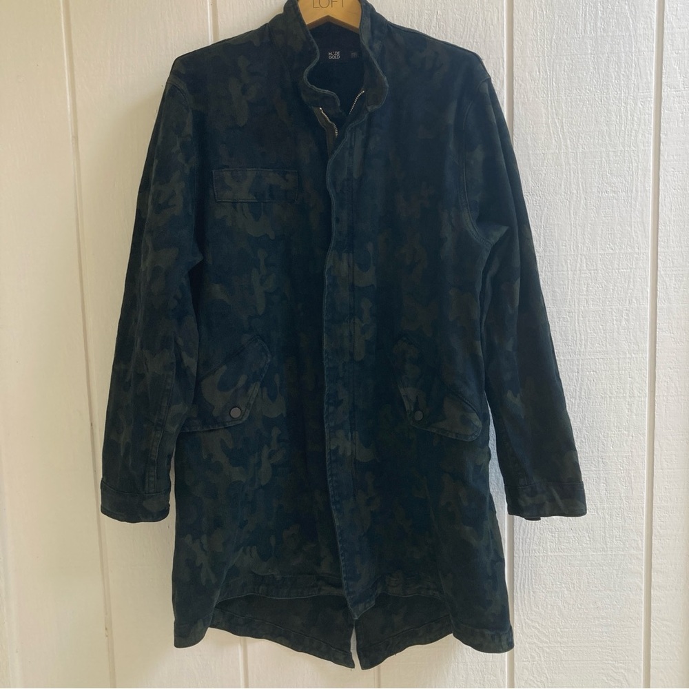 Made Gold Camouflage Long Denim Jacket Women’s Size Small